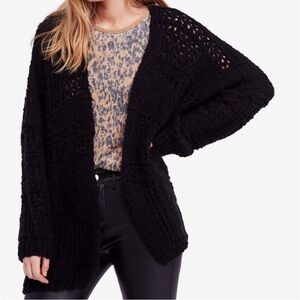 Free People Saturday Morning Cardigan Black Oversized Size XS/S